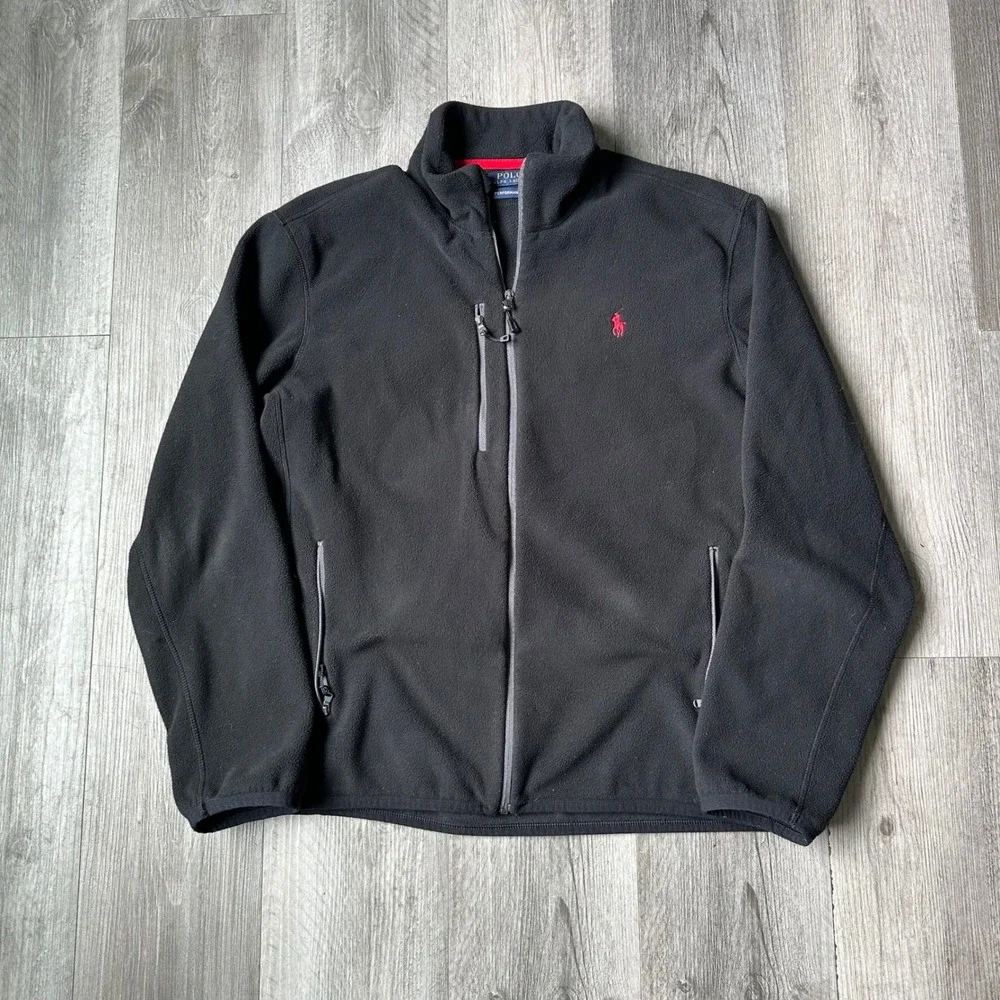 Polo Ralph Lauren Black Fleece Jacket Red Pony Performance‎ Men's L